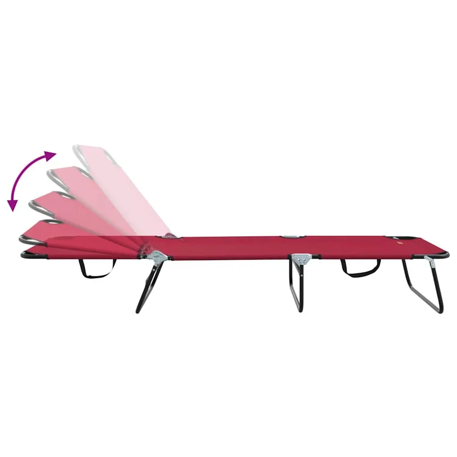 Chaise longue pliante Noir 188 x 57 x 86,5 cm Polyester - 43