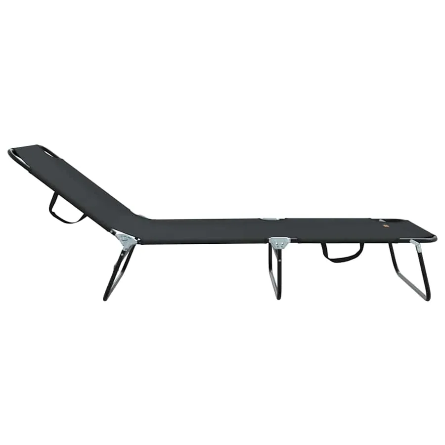 Chaise longue pliante Noir 188 x 57 x 86,5 cm Polyester - 51