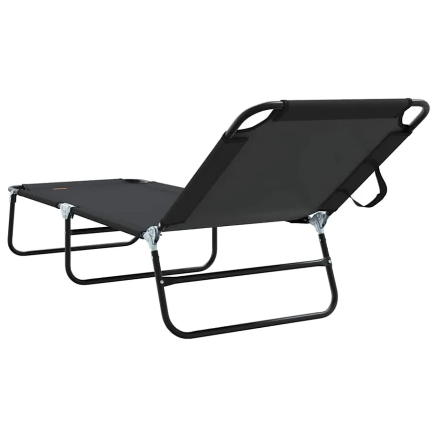 Chaise longue pliante Noir 188 x 57 x 86,5 cm Polyester - 52