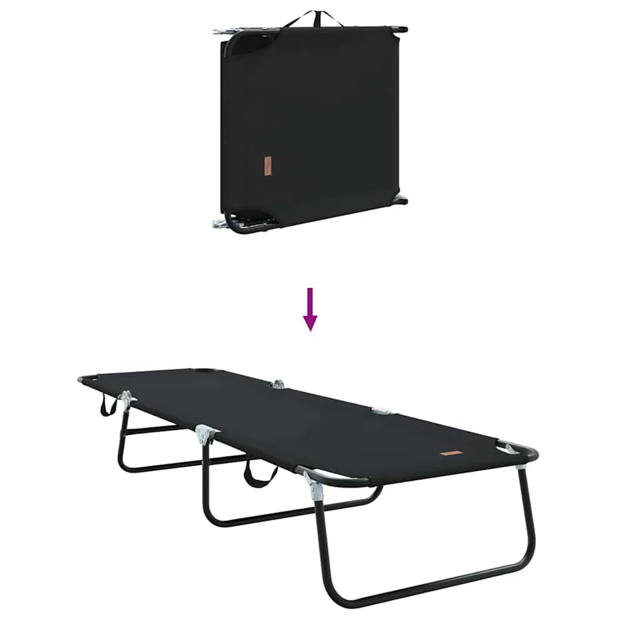 Chaise longue pliante Noir 188 x 57 x 86,5 cm Polyester - 54