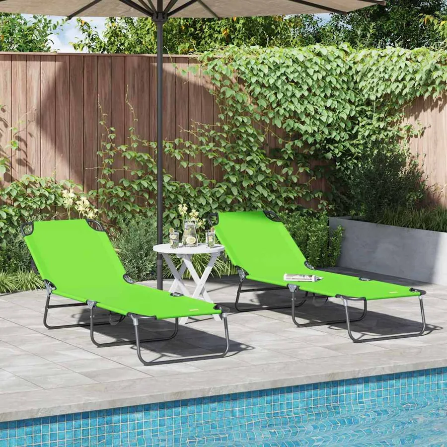Chaise longue pliante Noir 188 x 57 x 86,5 cm Polyester - 58