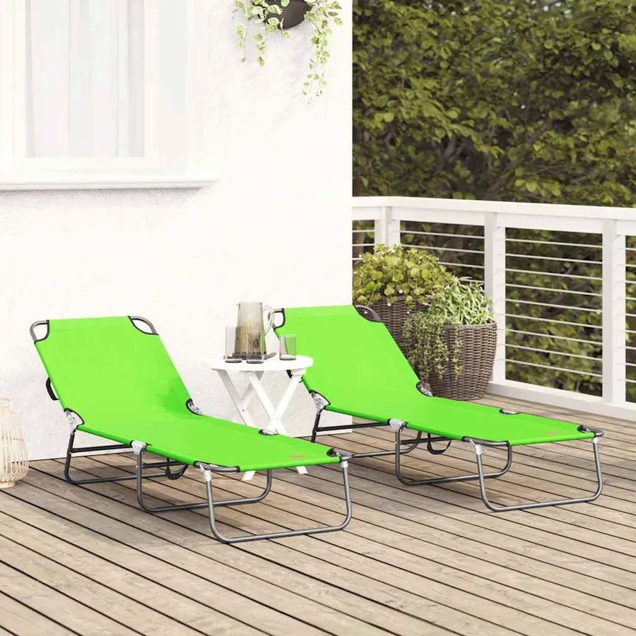 Chaise longue pliante Noir 188 x 57 x 86,5 cm Polyester - 60