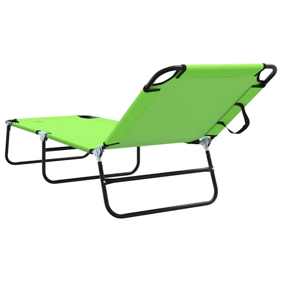 Chaise longue pliante Noir 188 x 57 x 86,5 cm Polyester - 64