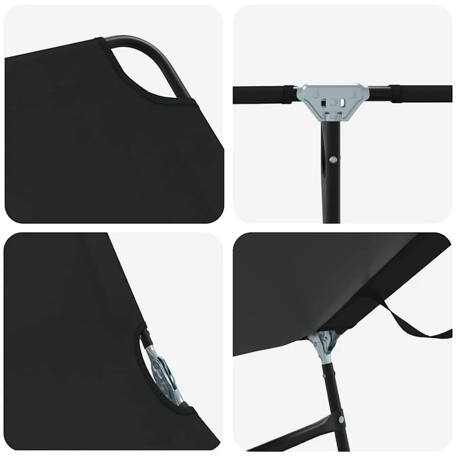 Chaise longue pliante Noir 188 x 57 x 86,5 cm Polyester - 7