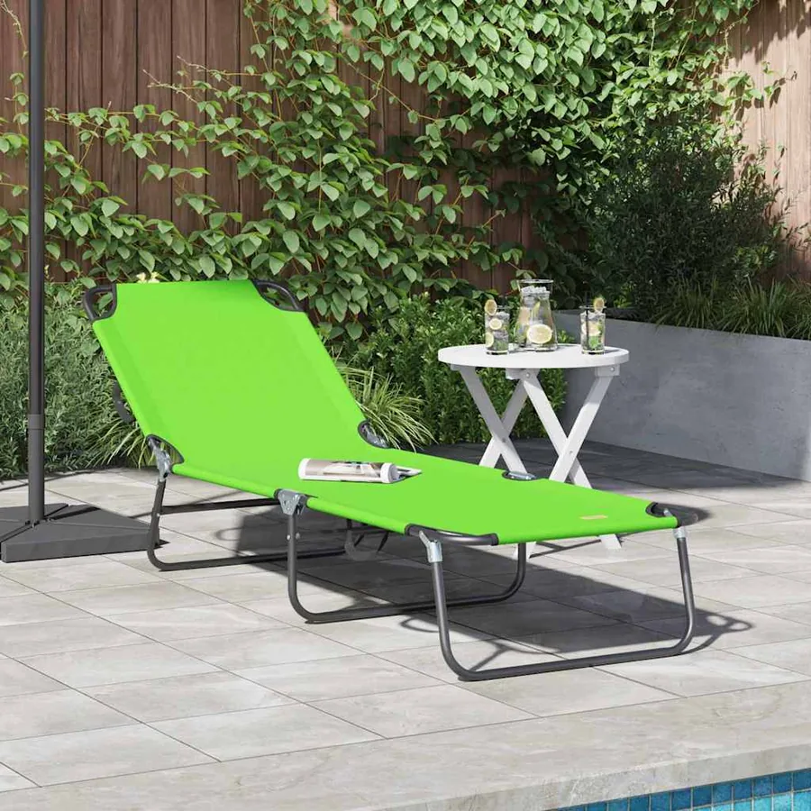 Chaise longue pliante Noir 188 x 57 x 86,5 cm Polyester - 70