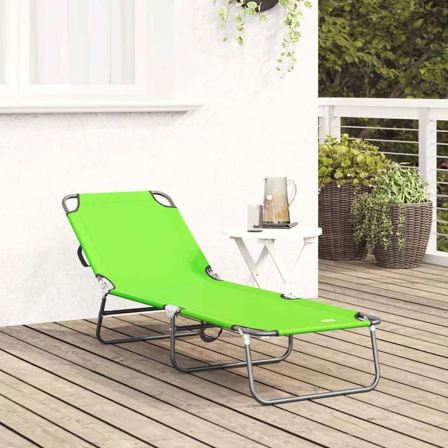 Chaise longue pliante Noir 188 x 57 x 86,5 cm Polyester - 72