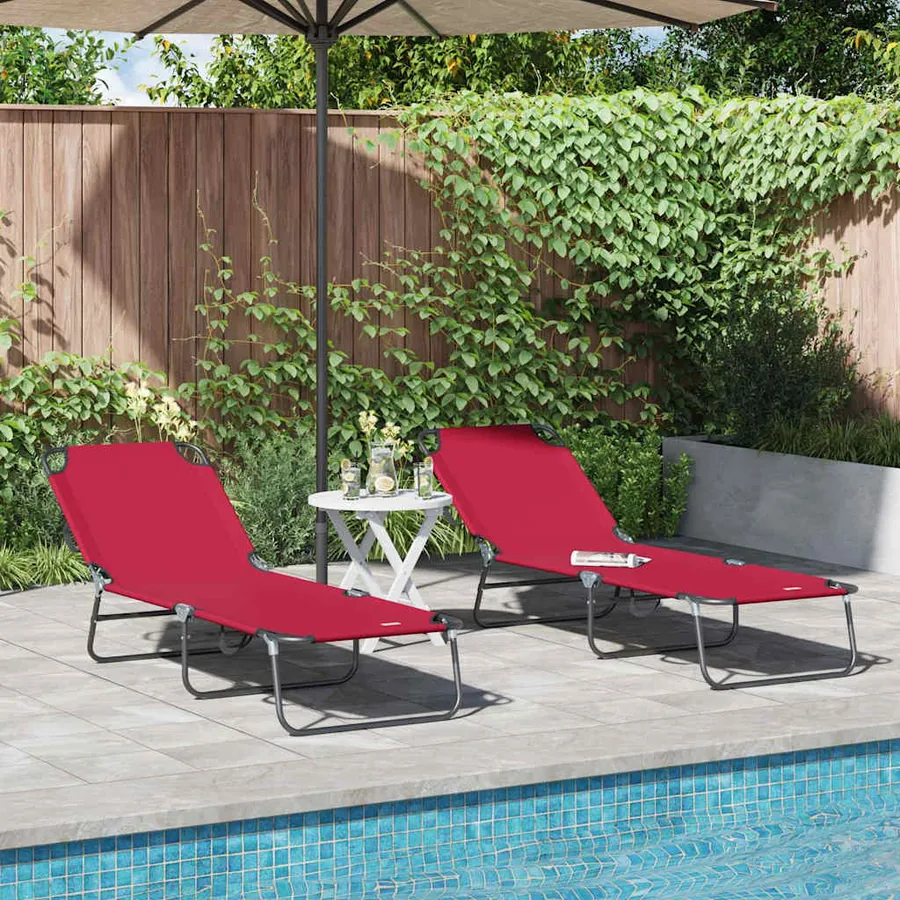 Chaise longue pliante Noir 188 x 57 x 86,5 cm Polyester - 92