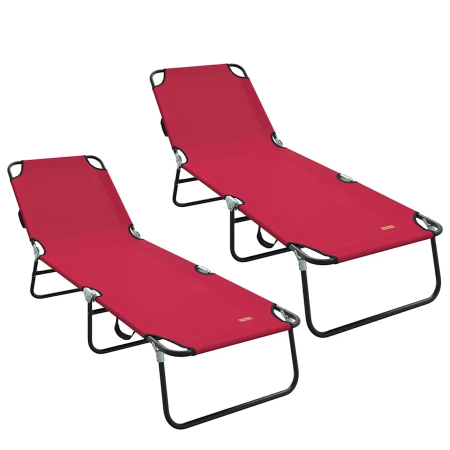 Chaise longue pliante Noir 188 x 57 x 86,5 cm Polyester - 93