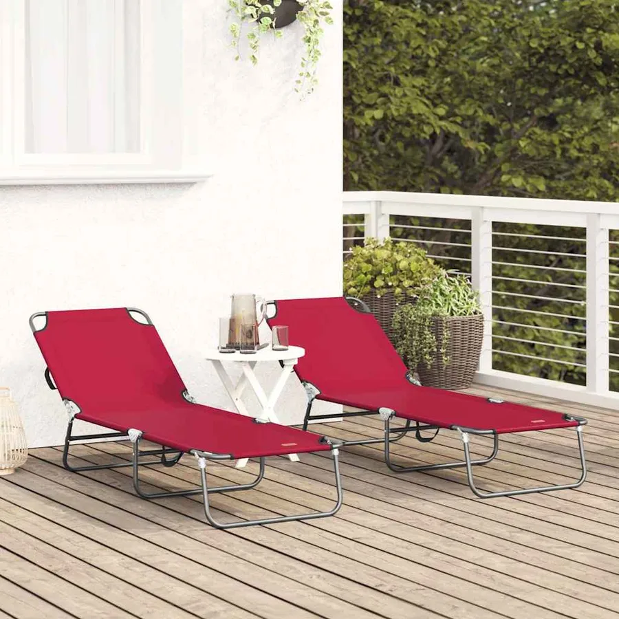 Chaise longue pliante Noir 188 x 57 x 86,5 cm Polyester - 94