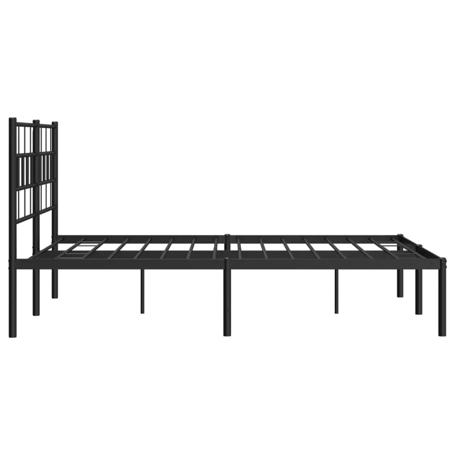 Cadre de lit métal sans matelas avec tête de lit noir 140x190cm - 6