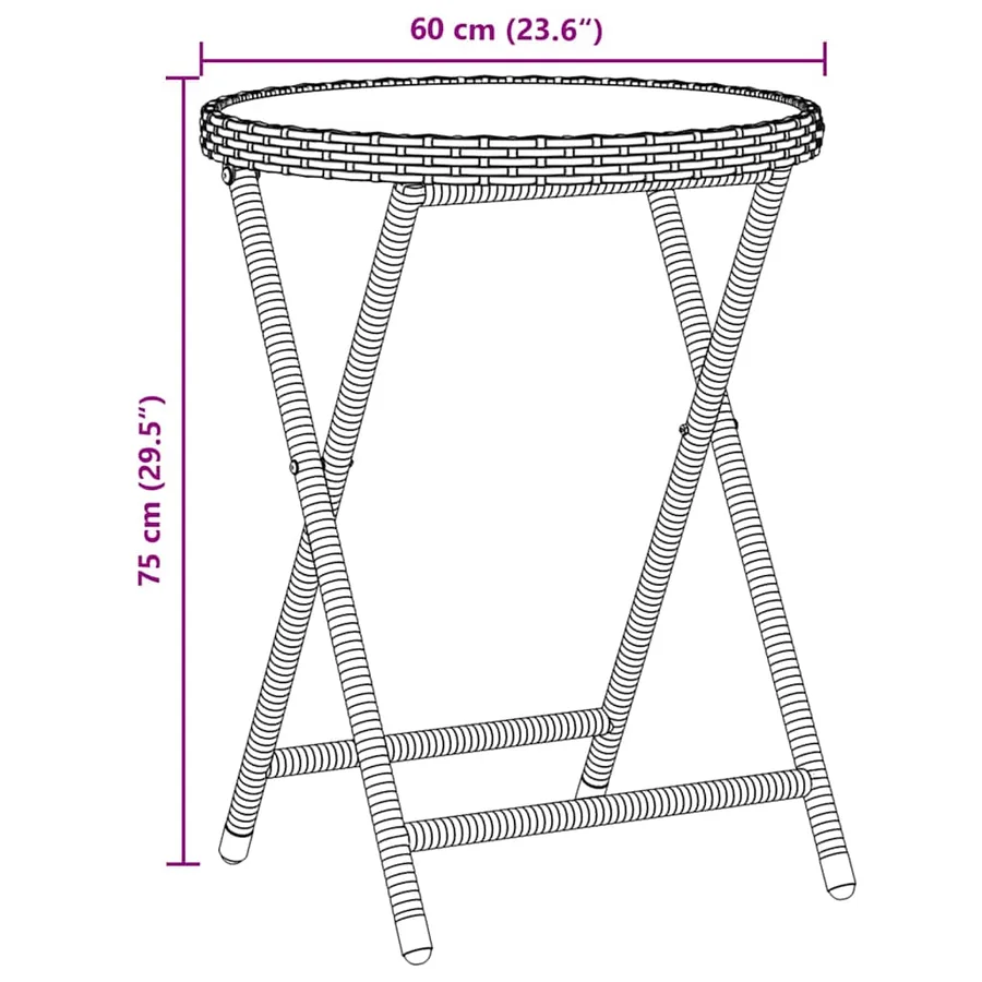 Ensemble bistro de jardin 3 pcs Beige polyrotin - 11