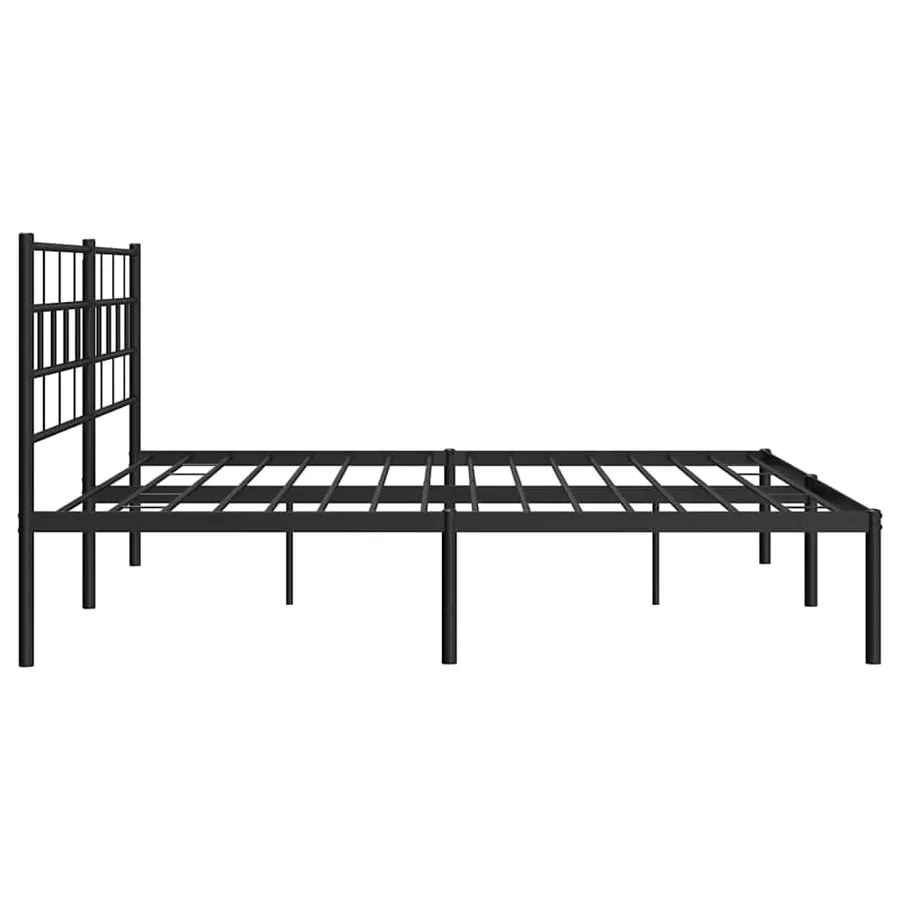 Cadre de lit métal sans matelas avec tête de lit noir 193x203cm - 7