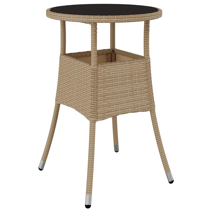 Ensemble de salle à manger pour jardin 5 pcs Beige polyrotin - 5