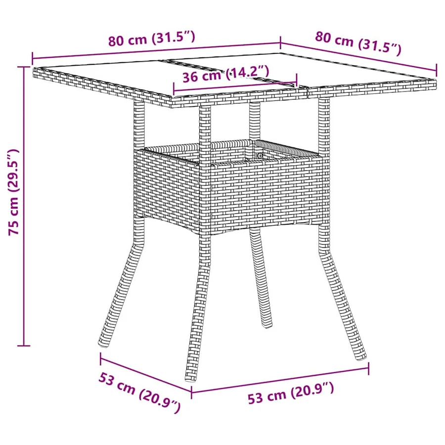 Ensemble de salle à manger pour jardin 3 pcs Gris clair - 11