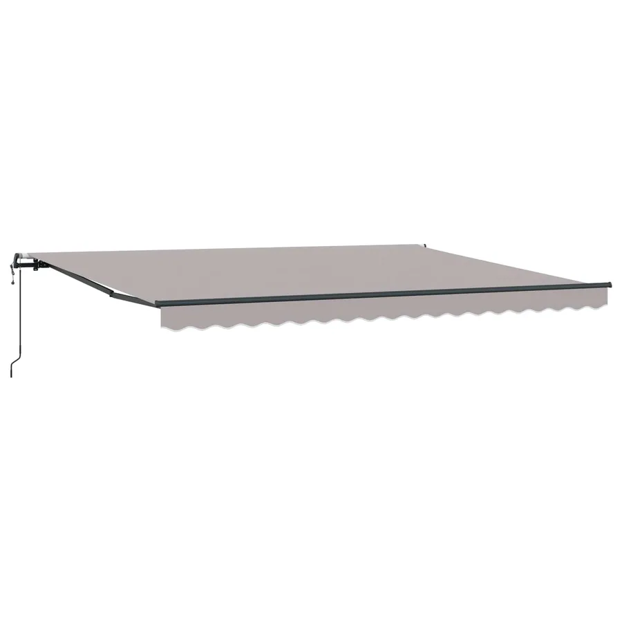 Auvent rétractable Gris clair 450 × 350 cm Tissu et Aluminium - 2