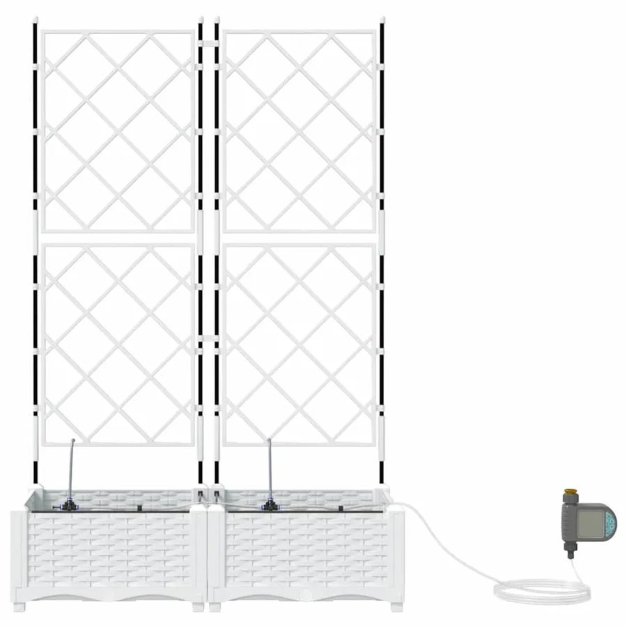 Cache-pot de jardin 2 pc Blanc 80 x 40 x 126 cm PP - 6