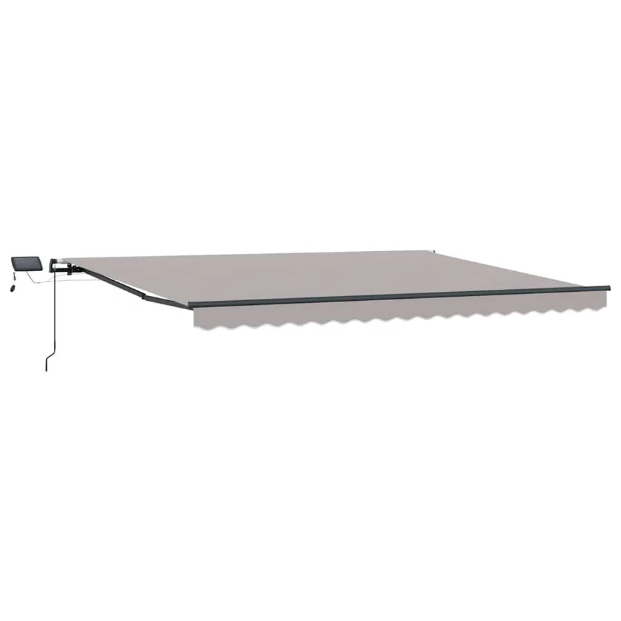 Auvent rétractable Gris clair 400 × 350 cm Tissu et Aluminium - 2