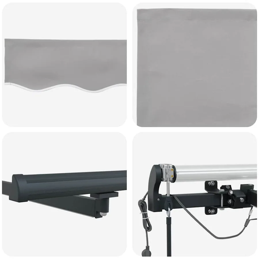 Auvent rétractable Gris clair 400 × 350 cm Polyester - 8