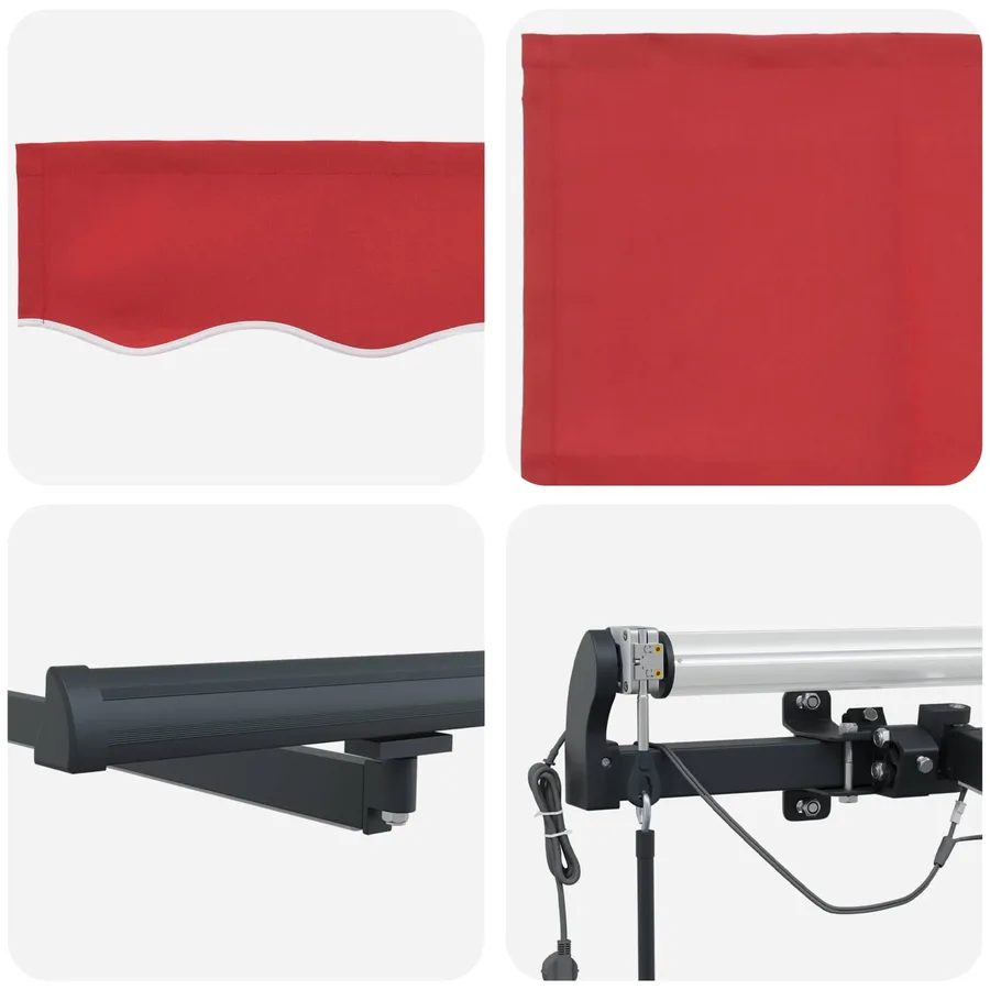 Auvent rétractable Rouge 300 x 250 cm Polyester - 8
