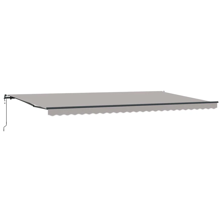 Auvent rétractable Gris clair 600 × 350 cm Tissu et Aluminium - 2