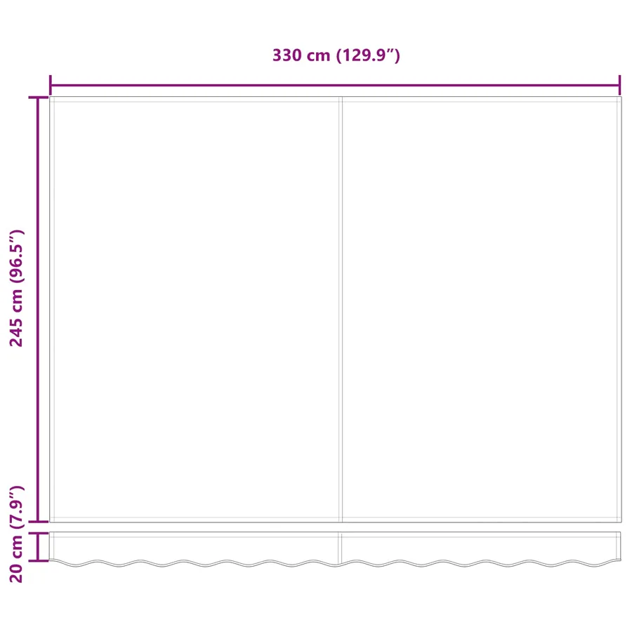 Auvent rétractable Blanc 350 x 250 cm Polyester et Aluminium - 11