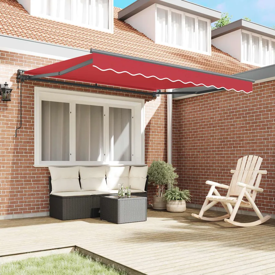 Cadre d'auvent Rouge 350 x 250 cm Polyester avec revêtement PU - 3