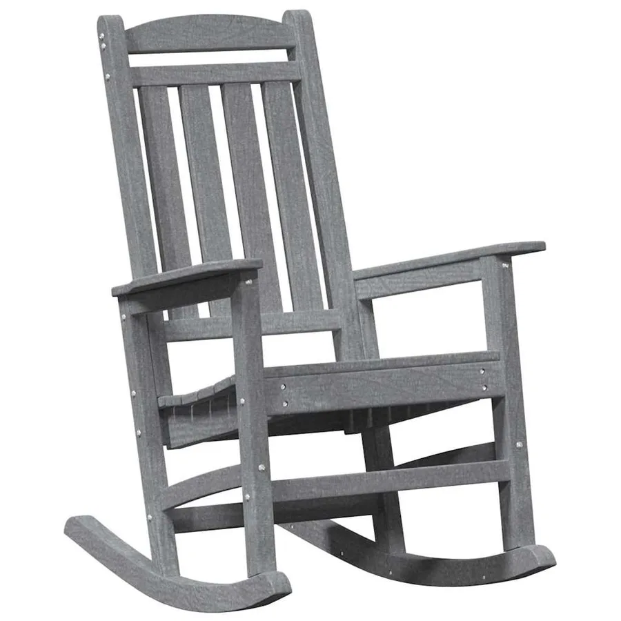 Chaise à bascule 2 pcs Gris clair 92 x 70 x 108 cm Polyéthylène - 4
