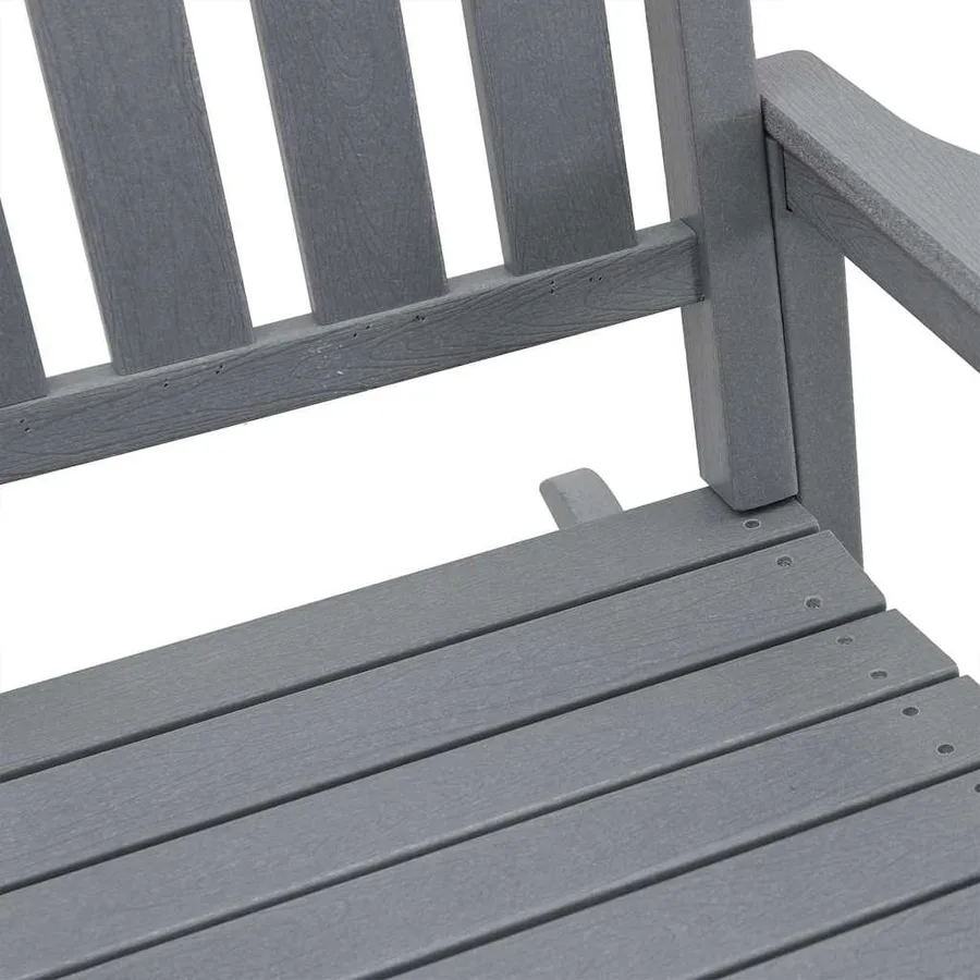 Chaise à bascule 2 pcs Gris clair 92 x 70 x 108 cm Polyéthylène - 9