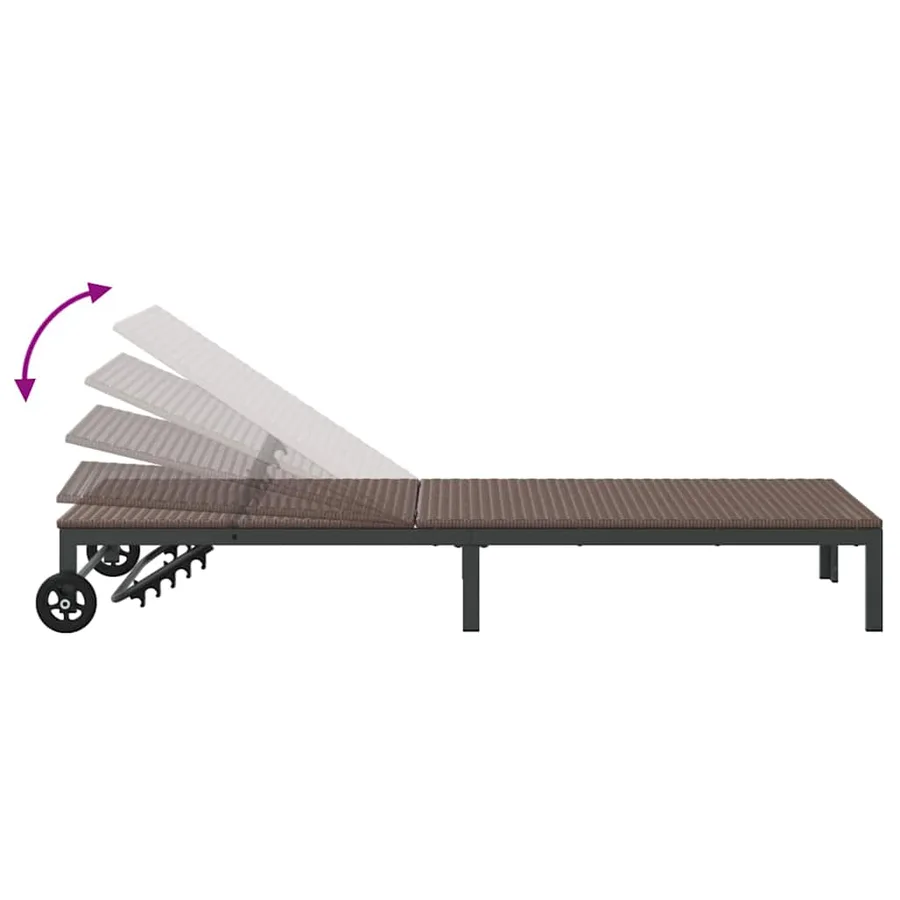 Transat 2-personne 3 pcs Marron polyrotin - 11