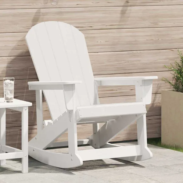 Chaise Adirondack à bascule Blanc 92 x 73,5 x 92 cm HDPE