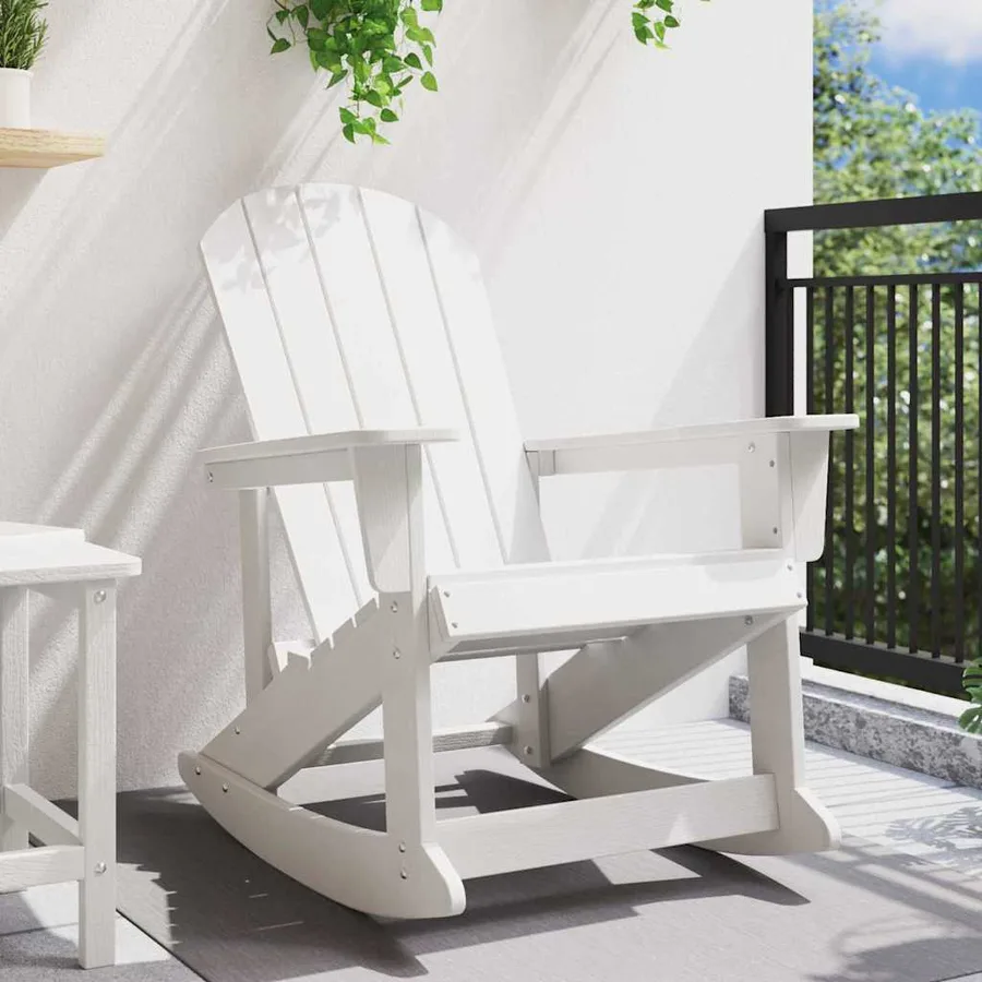 Chaise Adirondack à bascule Blanc 92 x 73,5 x 92 cm HDPE - 3