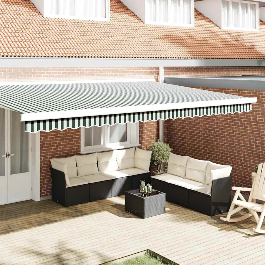 Remplacement de lambrequin Vert et blanc 480 x 20 cm Polyester