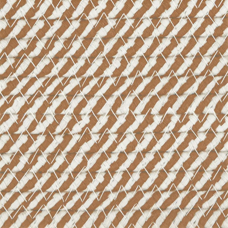 Paniers de rangement 2 pcs marron et blanc Ø28x28 cm coton - 8