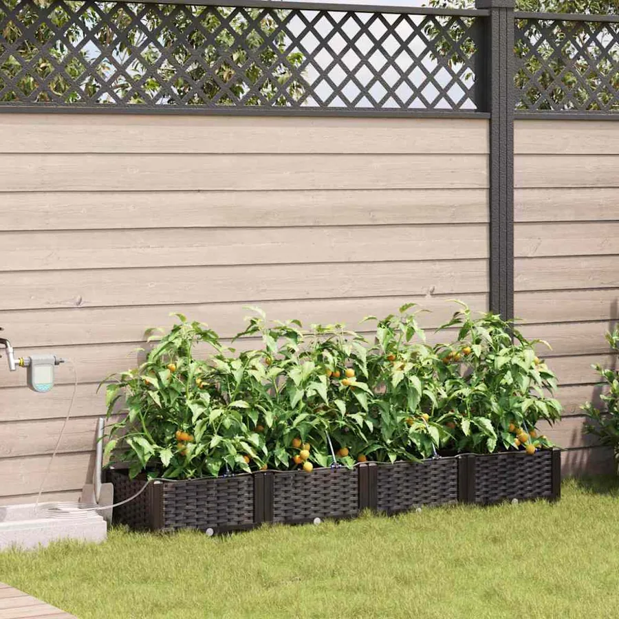Cache-pot de jardin 4 pc Marron 160 x 40 x 22 cm PP