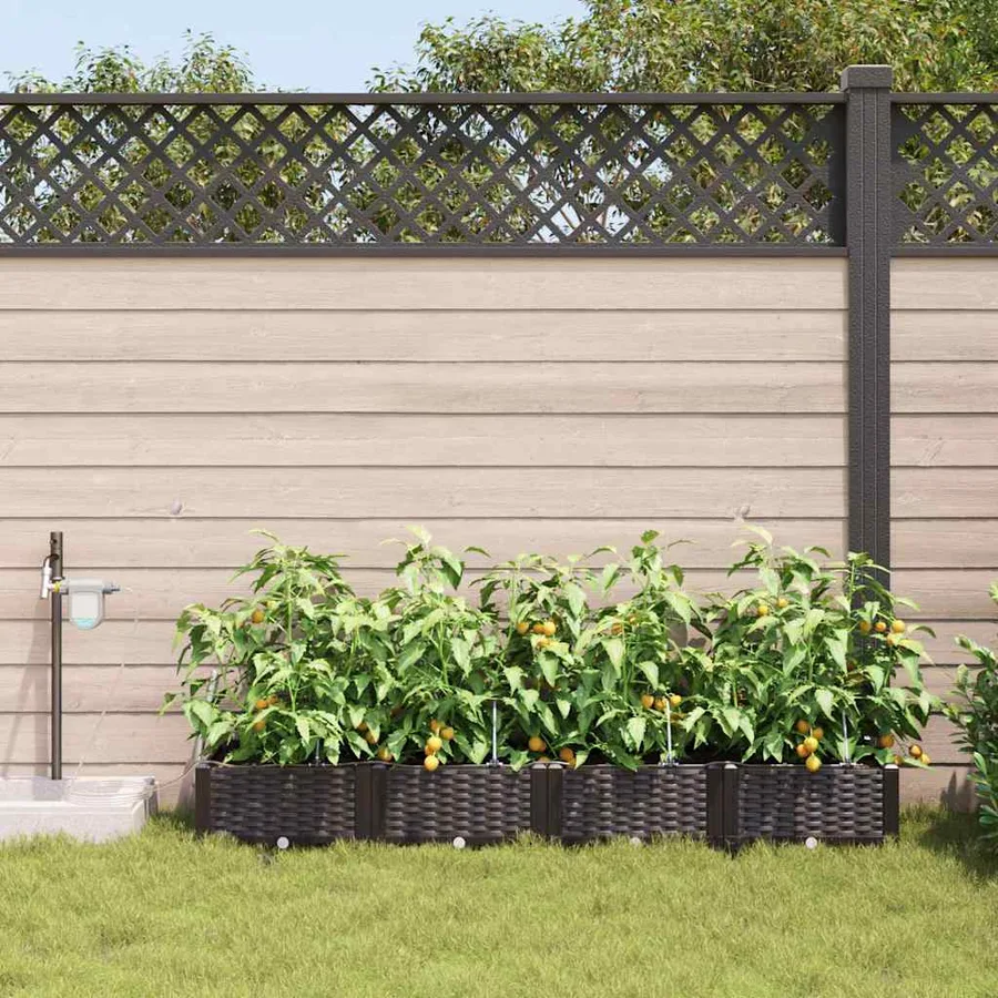Cache-pot de jardin 4 pc Marron 160 x 40 x 22 cm PP - 3