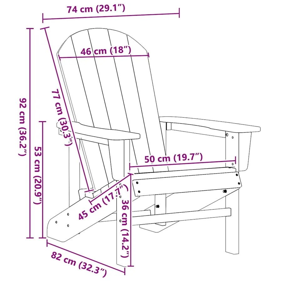 Chaise de jardin 2 pcs Blanc 82 x 74 x 92 cm Polyéthylène - 11