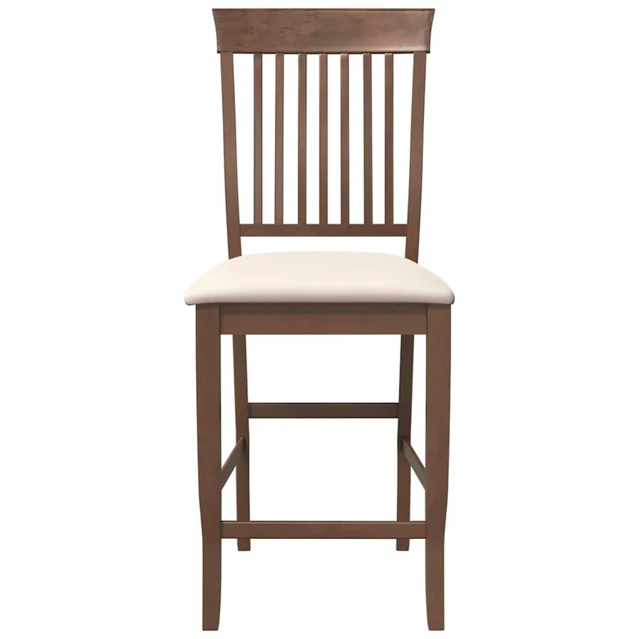 Tabourets de bar avec coussins (lot de 2) en bois massif marron et caoutchouc - 5