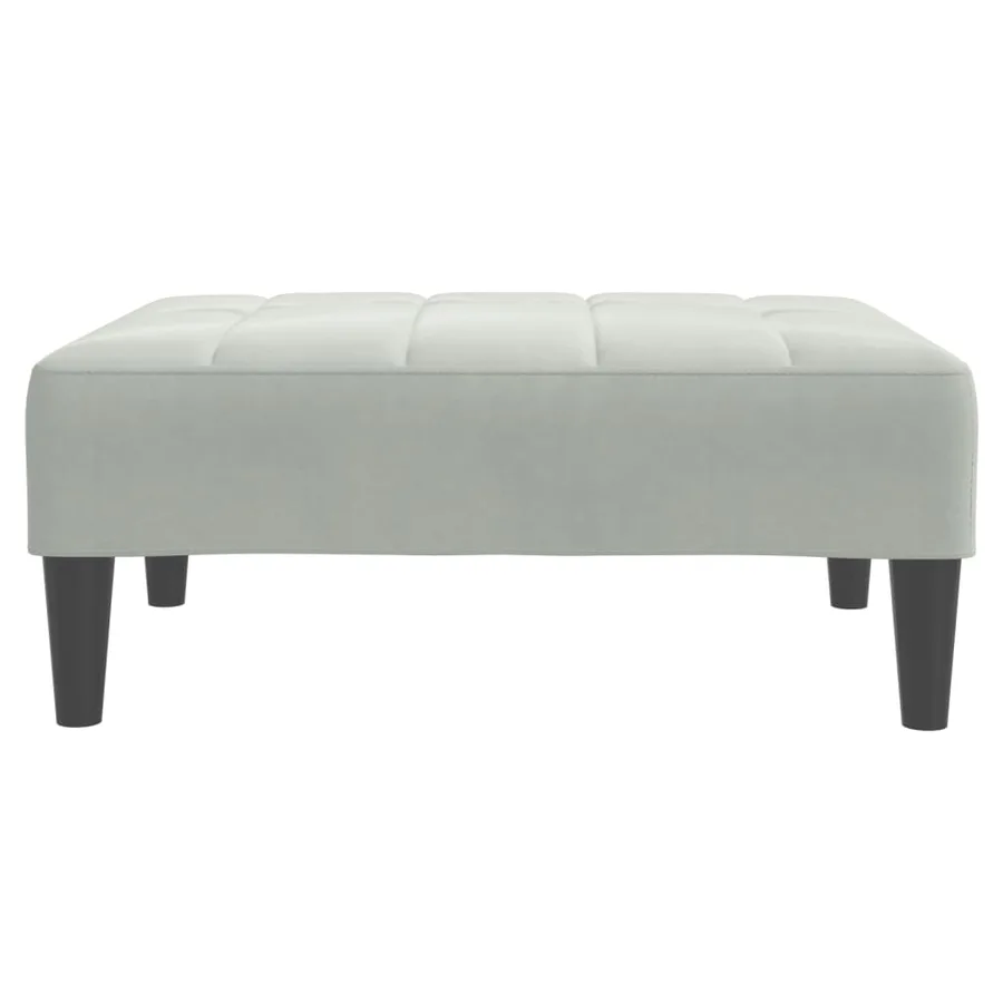 Repose-pied gris clair 77x55x31 cm velours - 4