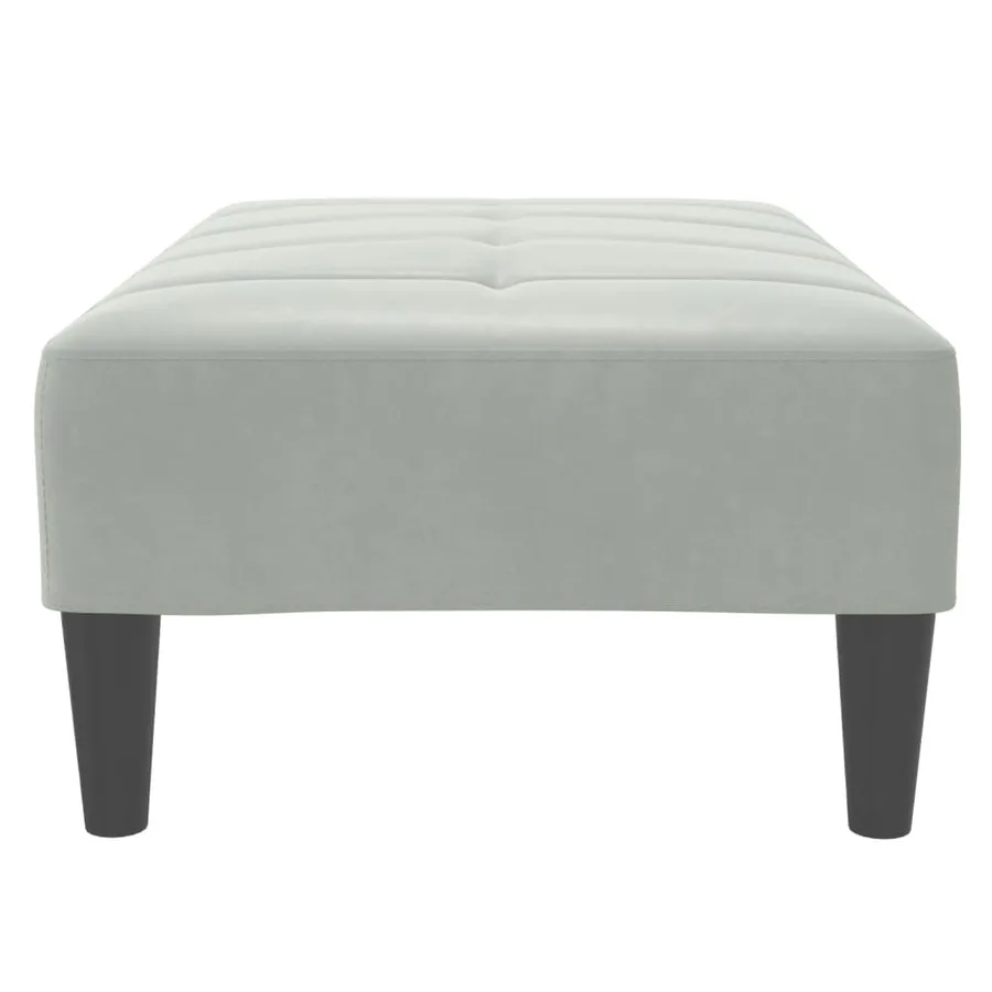 Repose-pied gris clair 77x55x31 cm velours - 5