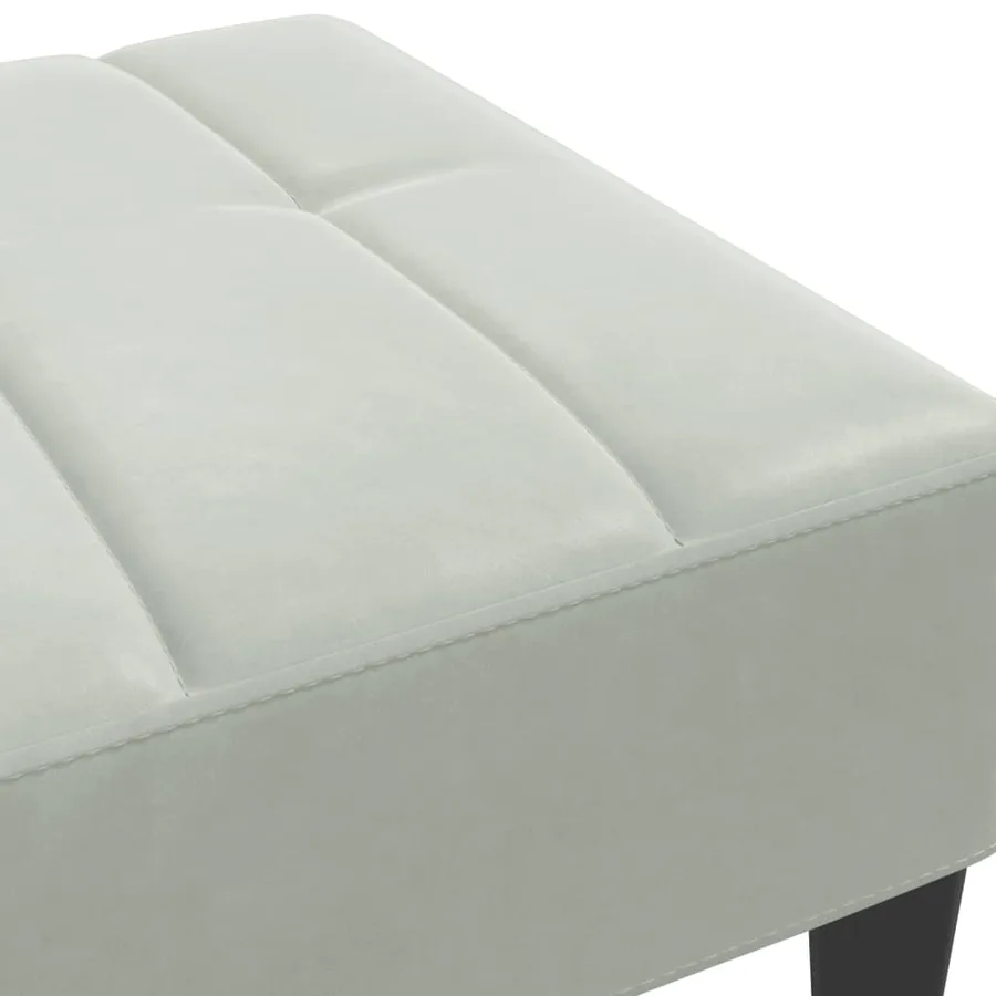 Repose-pied gris clair 77x55x31 cm velours - 6
