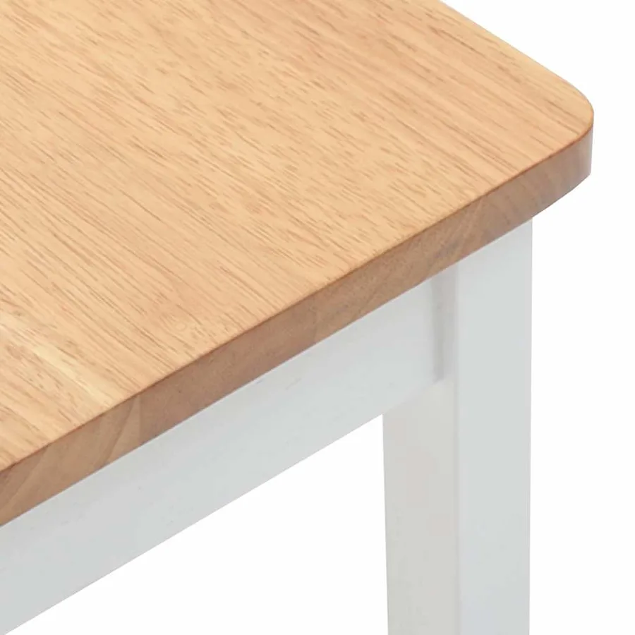 Tabourets de bar (lot de 2) en bois massif blanc et caoutchouc - 8