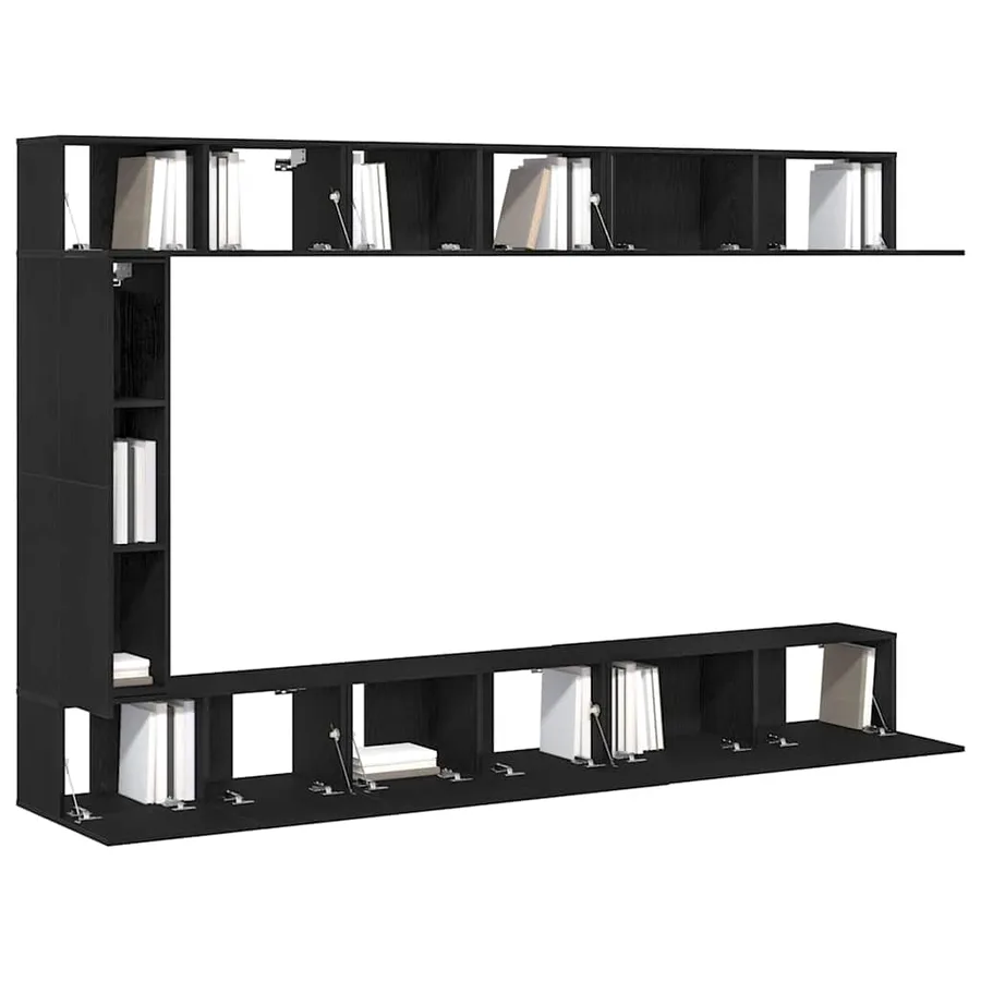 Ensemble meuble TV 9 pcs Chêne noir Bois d'ingénierie - 3