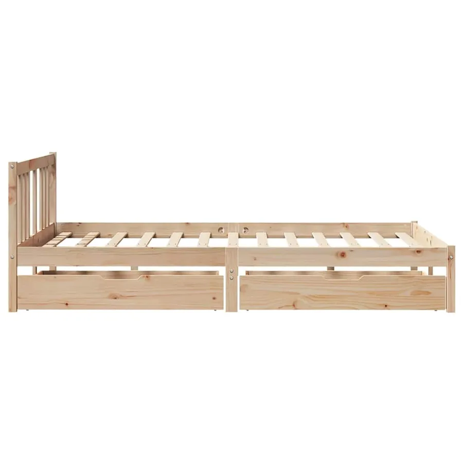 Cadre de lit sans matelas 120x200 cm bois de pin massif - 5