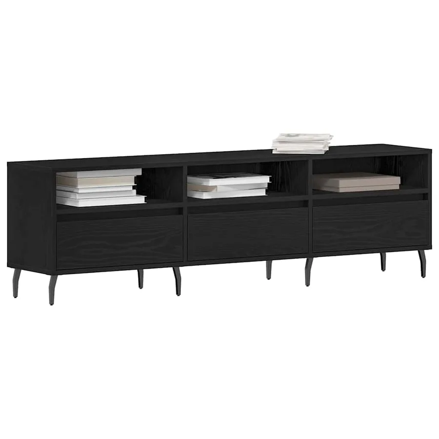 Meuble TV Chêne noir 150 x 30 x 44,5 cm Bois d'ingénierie - 3