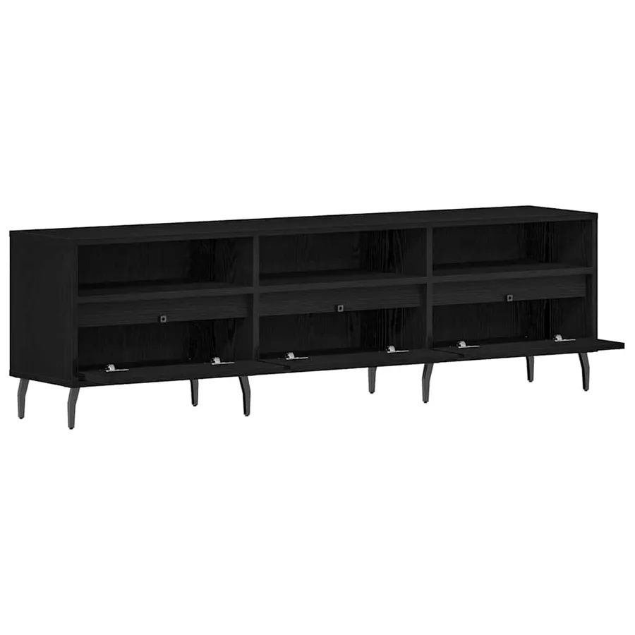 Meuble TV Chêne noir 150 x 30 x 44,5 cm Bois d'ingénierie - 5