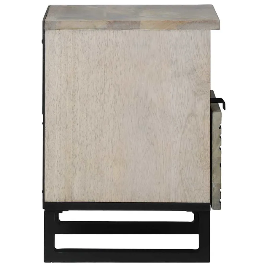 Table de chevet 2 pcs Blanc 40 x 33 x 46 cm Bois d'ingénierie - 5