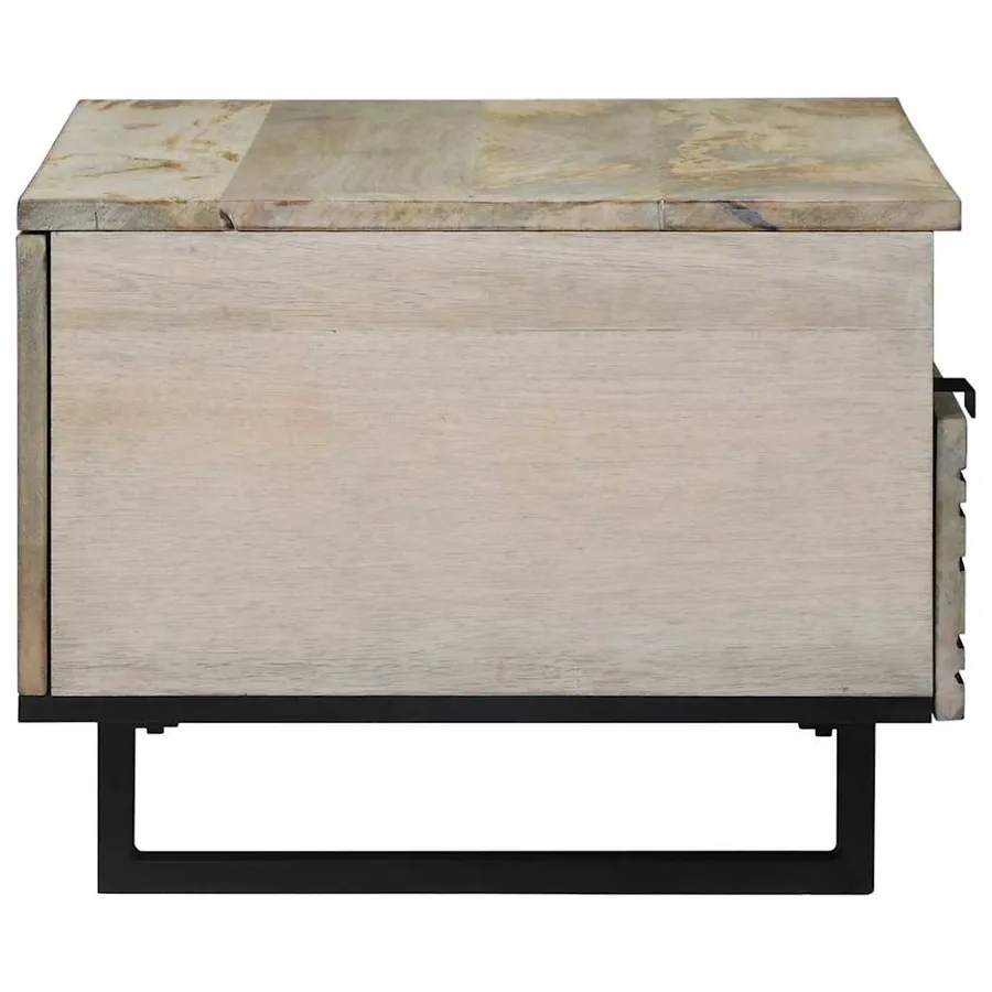 Table basse Blanc 80 x 54 x 40 cm Bois d'ingénierie - 4