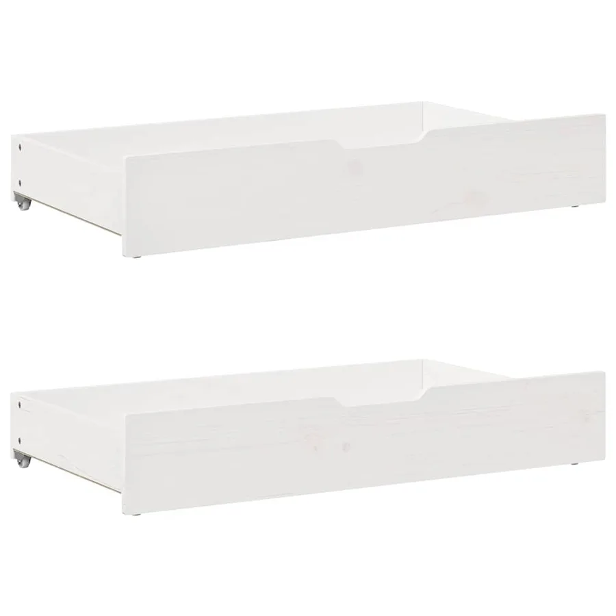 Lit de jour et tiroirs sans matelas blanc 80x200 cm bois massif - 6