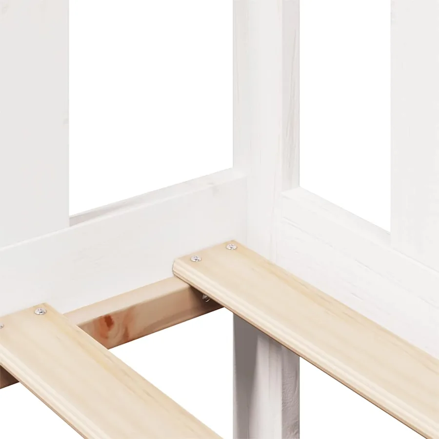 Lit de jour et tiroirs sans matelas blanc 80x200 cm bois massif - 9