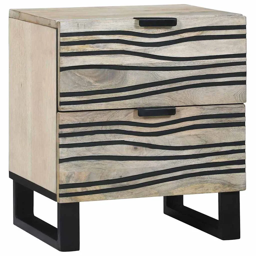 Table de chevet Blanc 40 x 33 x 46 cm Bois d'ingénierie